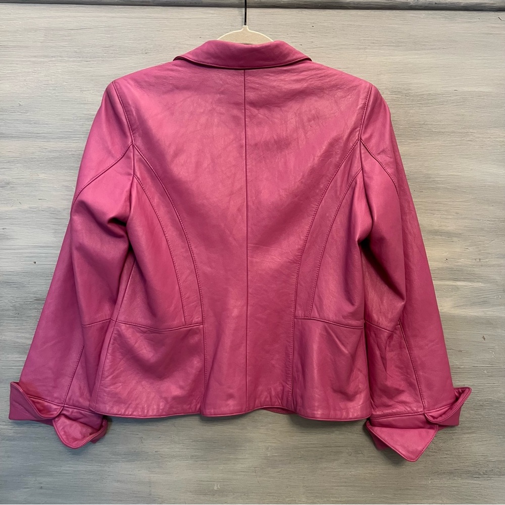 I.e.‎ Pink Blazer Style Soft Leather Jacket Medium Good Condition - Picture 7 of 10
